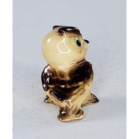 Hagen Renaker Barn Owl Grey Horned Brown Baby Miniature Figurine Set - Picture 10 of 12